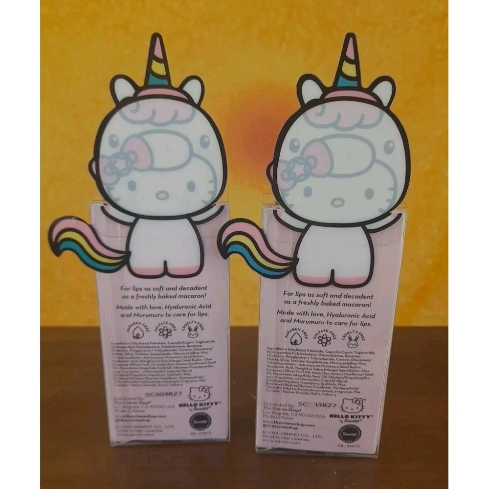 The Crème Shop x Sanrio HELLO KITTY MACARON LIP BALM Sweet Sprinkles Set Of‎ 2